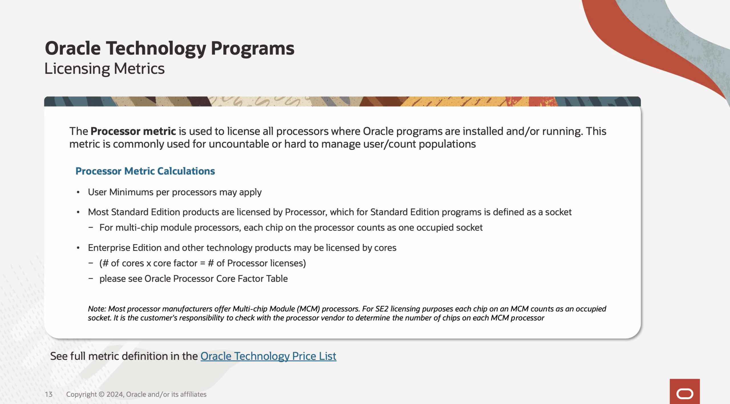Oracle SE2 Shift Targets MCM Processors
